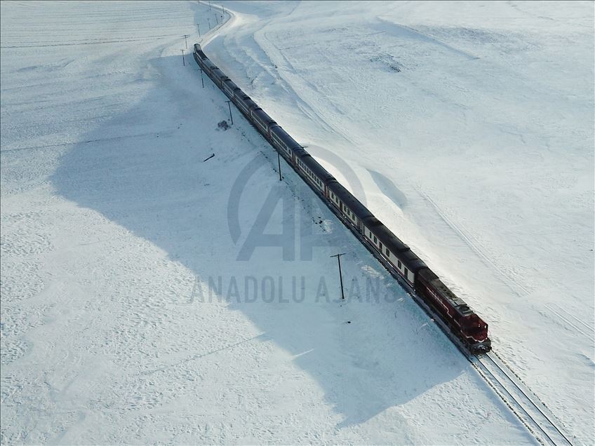 Eastern rail journey in winter