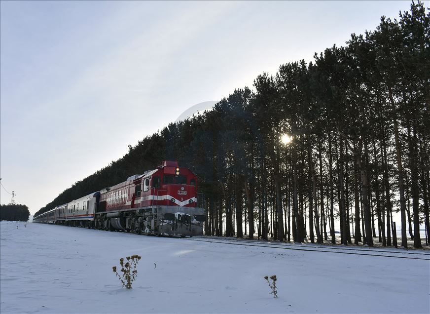 Eastern rail journey in winter