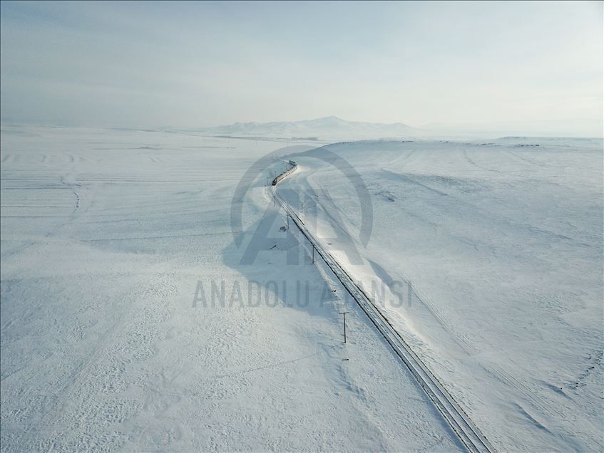 Eastern rail journey in winter