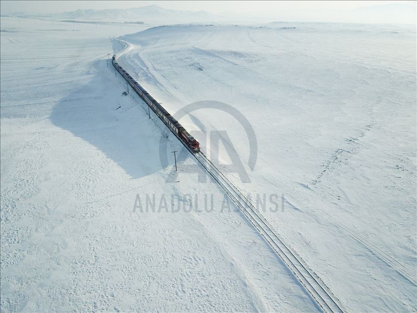 Eastern rail journey in winter