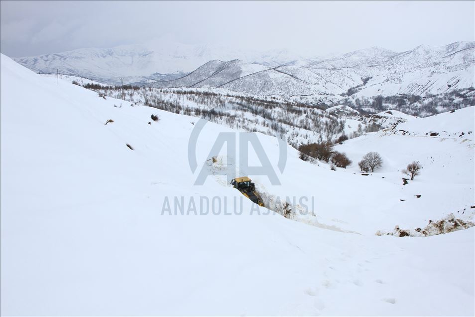 Bitlis'te kardan dolayı ulaşıma kapanan köy yolları açılıyor