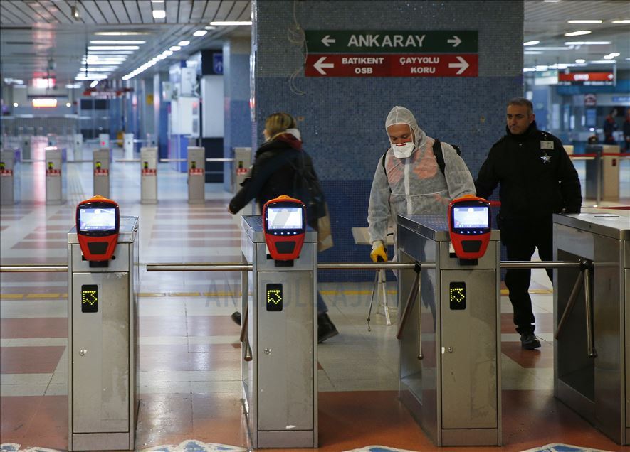 Public transport stations disinfected in capital Ankara