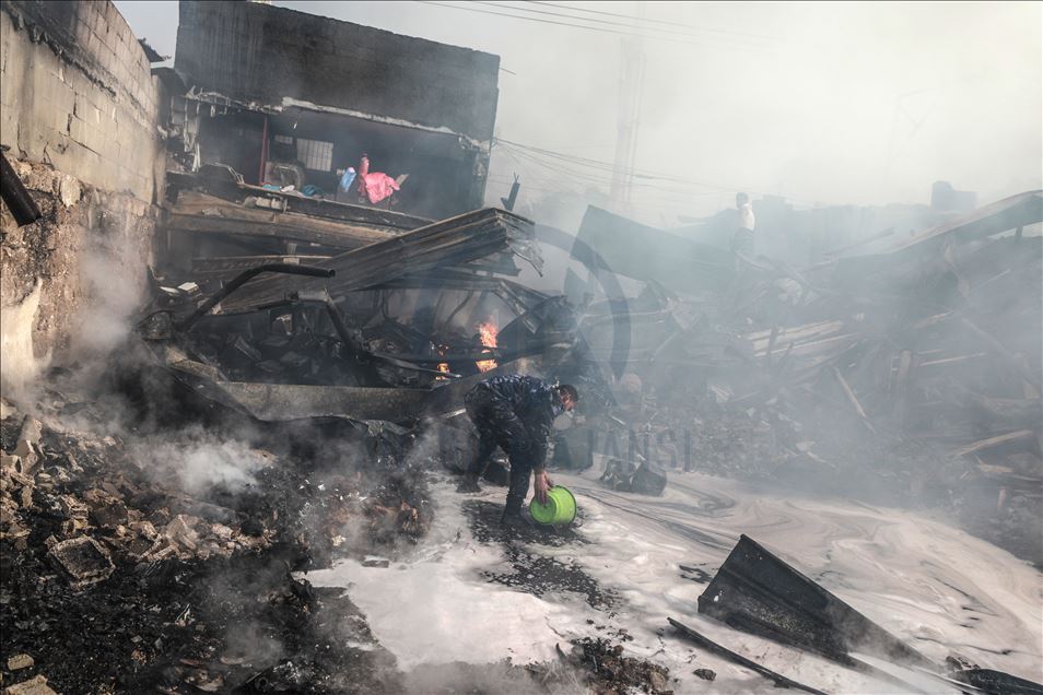 نه تن از شهروندان غزه در یک آتش‌سوزی جان باختند
