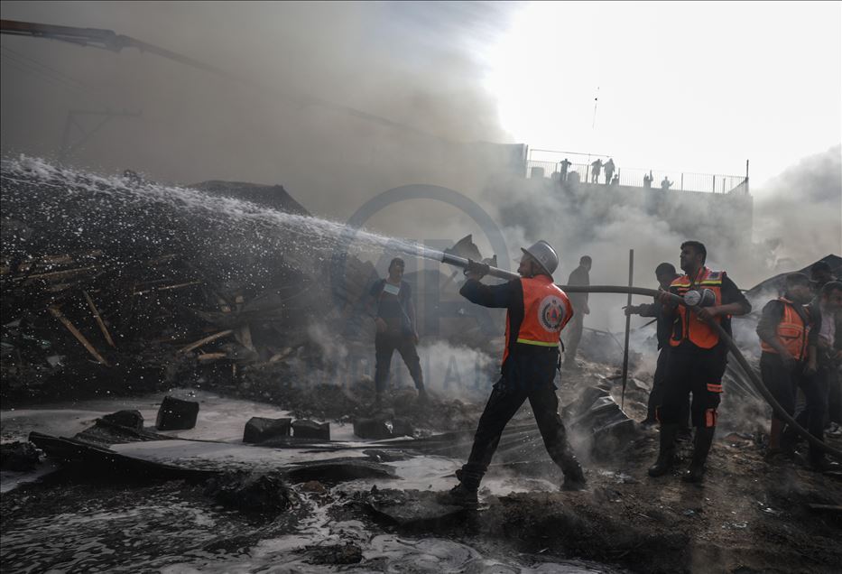 نه تن از شهروندان غزه در یک آتش‌سوزی جان باختند
