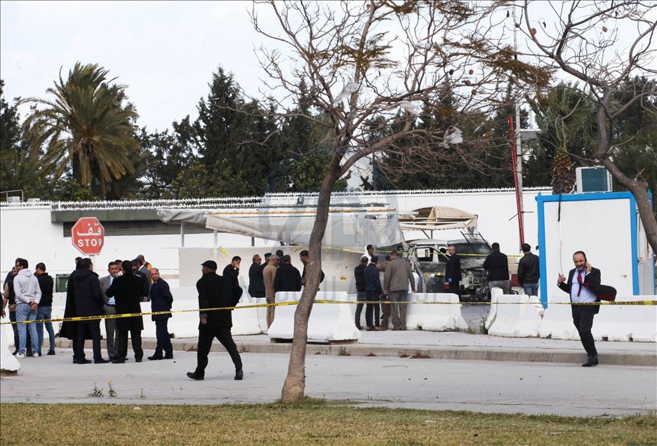 حمله تروریستی در نزدیک سفارت آمریکا در تونس
