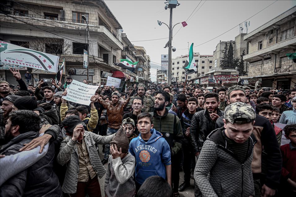 تظاهرات مردم ادلب در حمایت از ترکیه
