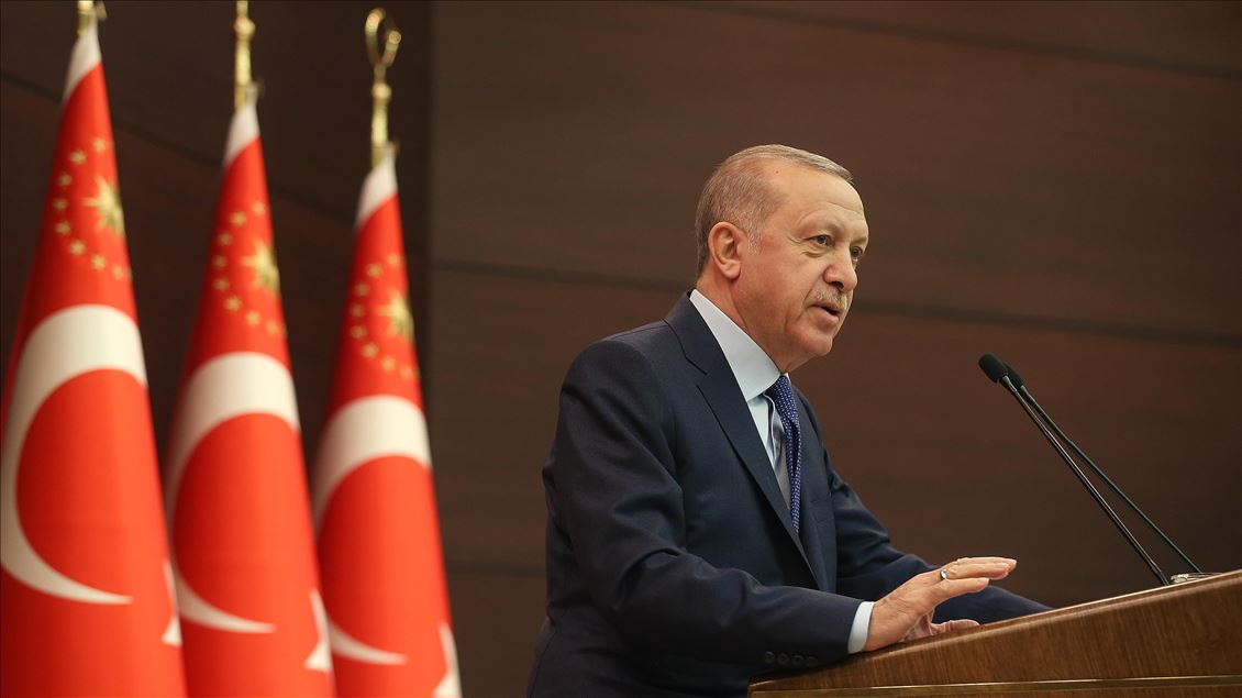 نشست خبری رئیس‌جمهور ترکیه راجع به کرونا در آنکارا
