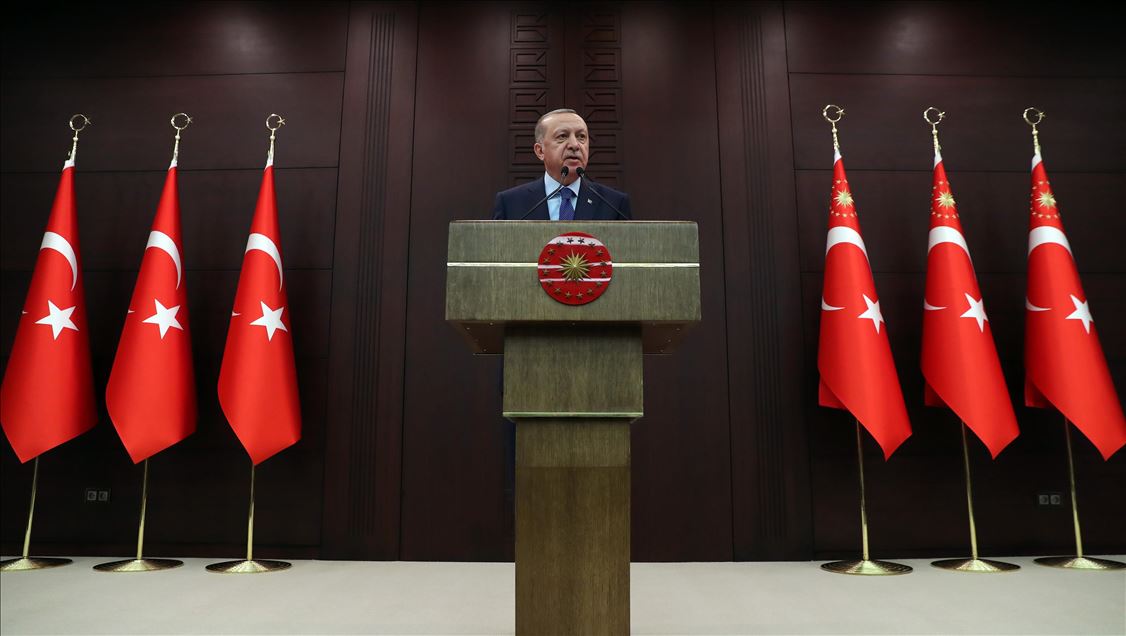 نشست خبری رئیس‌جمهور ترکیه راجع به کرونا در آنکارا
