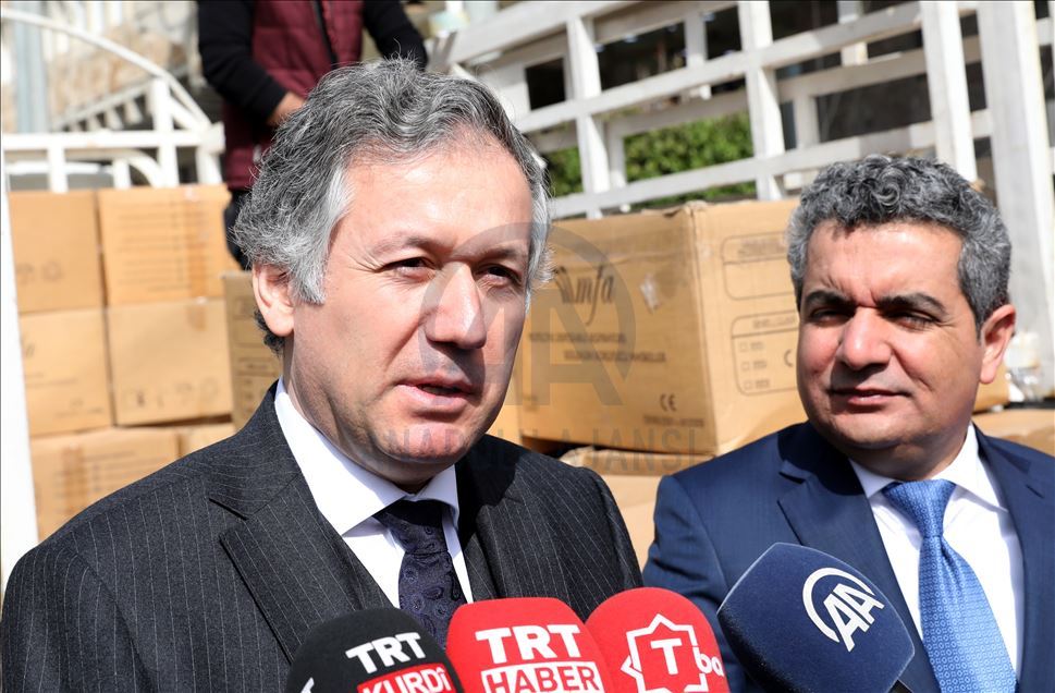Türk Kızılaydan koronavirüsle mücadelede Erbil'e 30 bin maske yardımı
