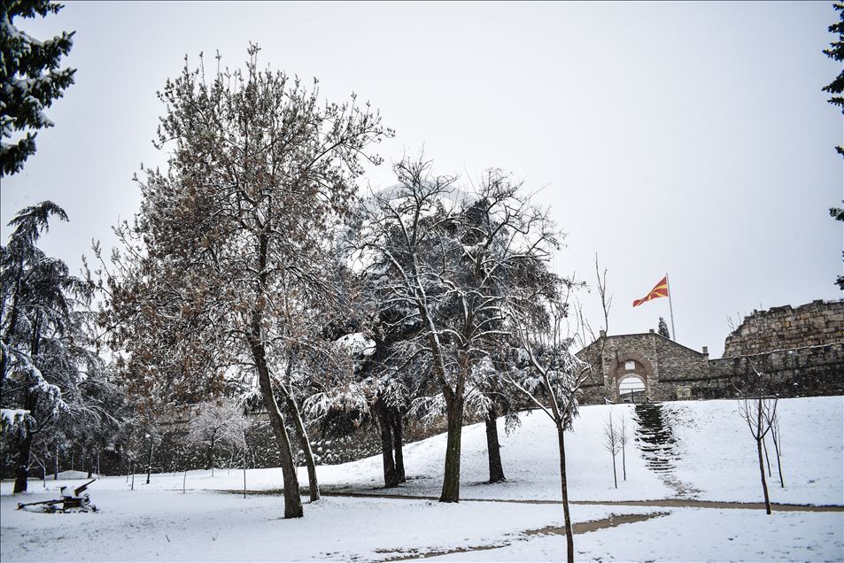Bie bora e parë në Shkup