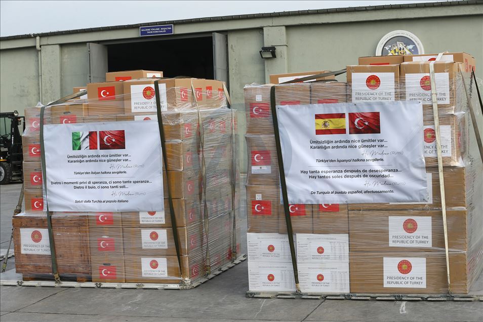 كورونا.. تركيا تُرسل مساعدات طبية إلى إسبانيا وإيطاليا