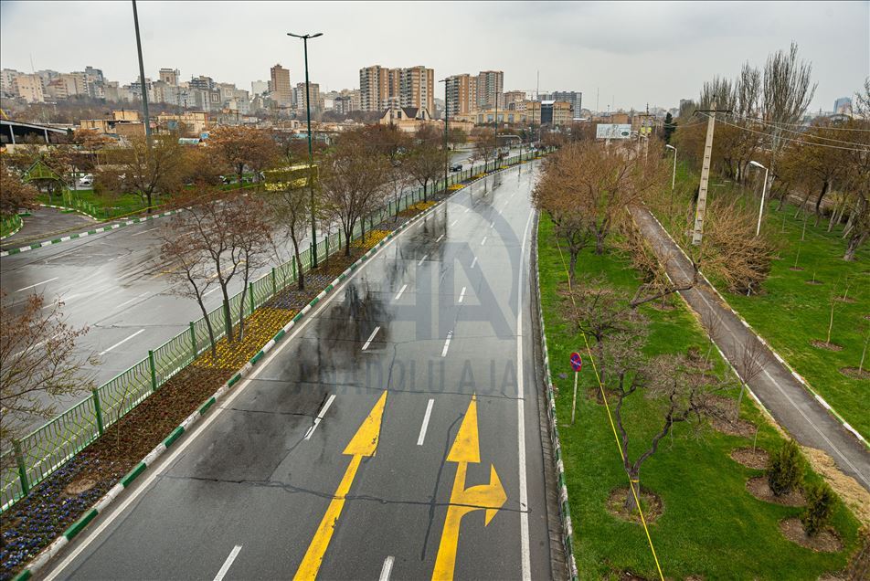 خلوتی خیابان‌های تبریز ایران در روز طبیعت