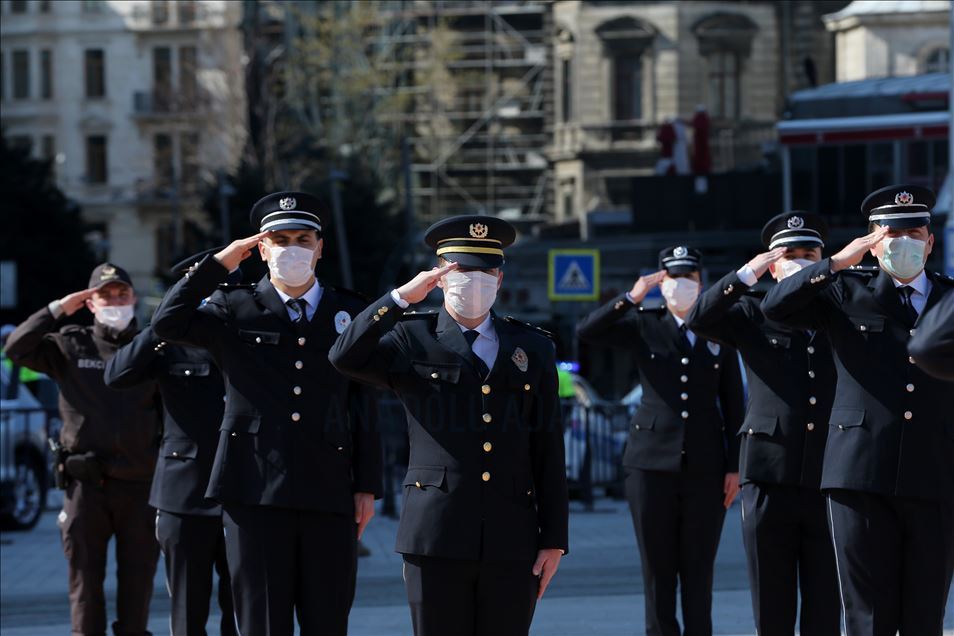 Türk Polis Teşkilatının kuruluşunun 175. yılı törenine "koronavirüs" düzenlemesi