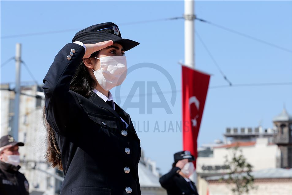Türk Polis Teşkilatının kuruluşunun 175. yılı törenine "koronavirüs" düzenlemesi