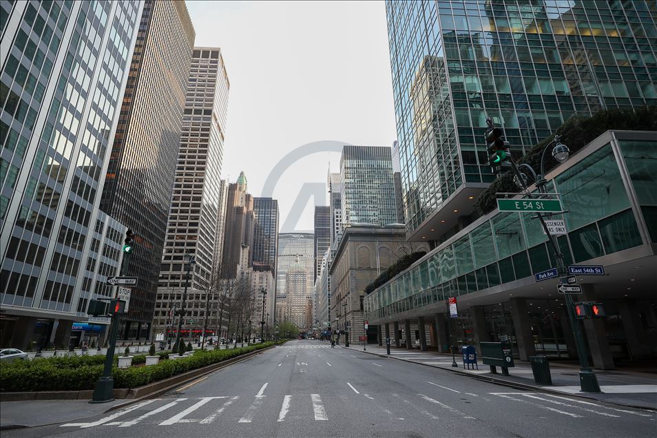 New York sokaklarında Kovid-19 sessizliği