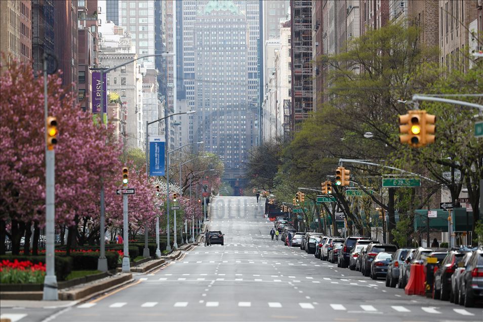 New York sokaklarında Kovid-19 sessizliği