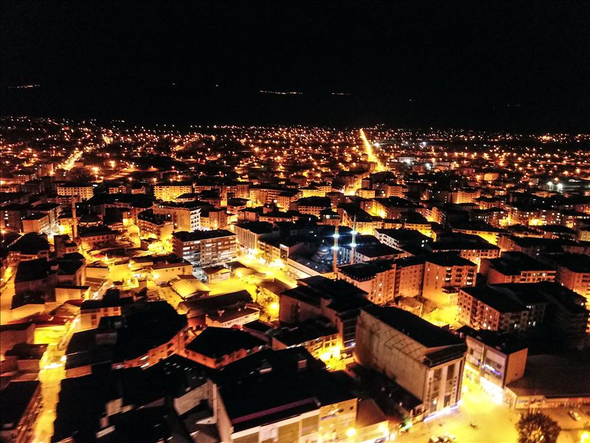Iğdır gündüz ve gece havadan görüntülendi