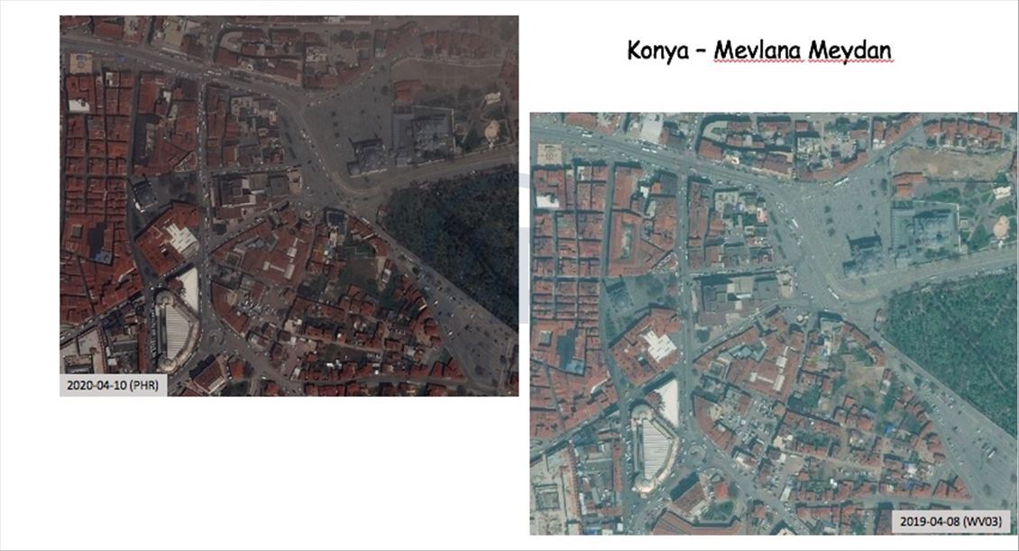 Türkiye'nin Kovid-19 sonrası boş kalan meydanları uzaydan görüntülendi