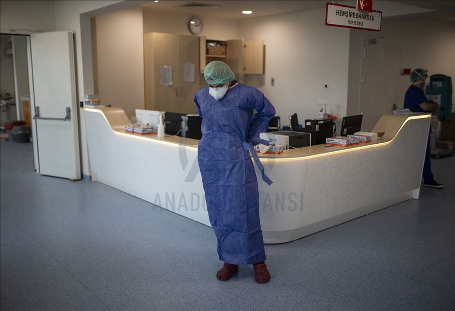 AA ekibi, Prof. Dr. Cemil Taşcıoğlu Şehir Hastanesi'nin Kovid-19'la mücadelesini görüntüledi