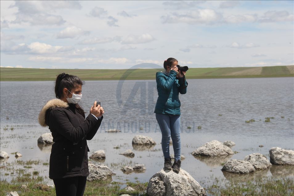 Tamamen kuruyan Kuyucuk Gölü can suyu ile yeniden "kuş cenneti" oldu
