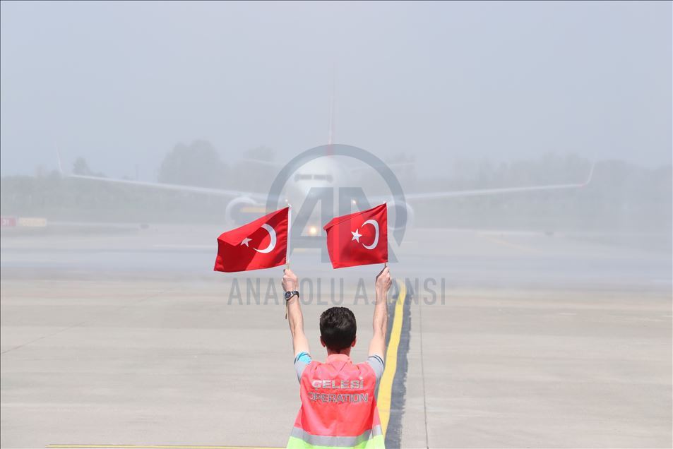 Turkish Airline's special flight "TK1919" with 9 million symbolic passengers takes off on 19th May landed on Samsun from Istanbul