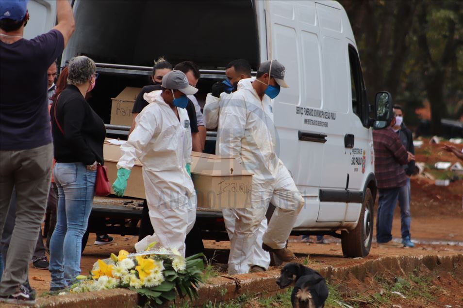 Sao Paulo'da Kovid-19 nedeniyle hayatını kaybedenlerin cenazeleri defnedildi