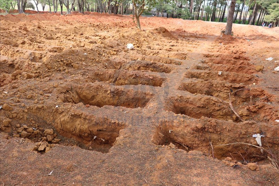Graveyard of the Covid-19 victims in Sao Paulo