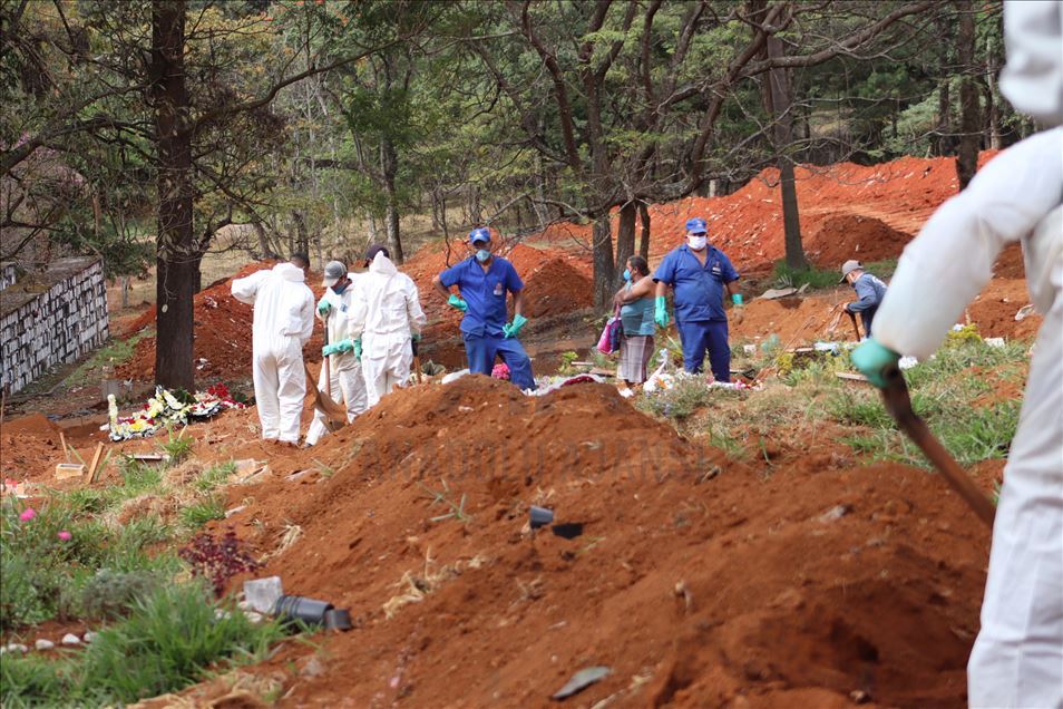 Graveyard of the Covid-19 victims in Sao Paulo
