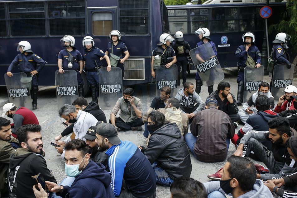 Yunanistan'da mültecilerden gösteri
