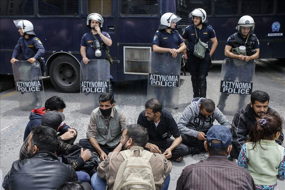 Yunanistan'da mültecilerden gösteri