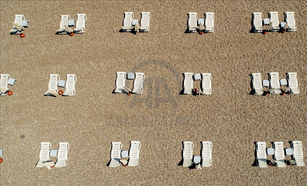 Social distancing rules in beaches of Antalya