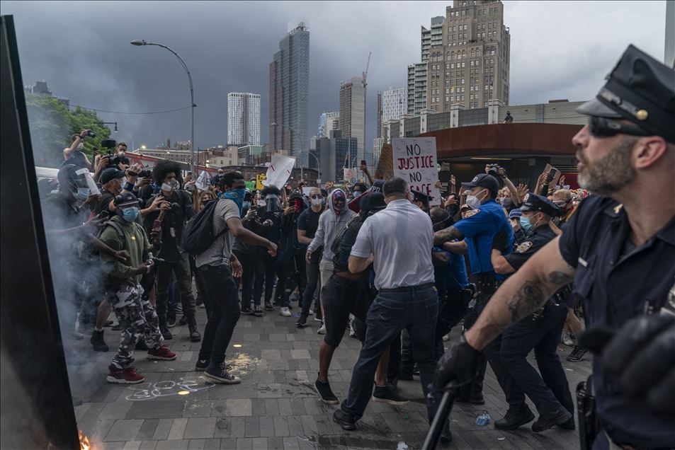 Violent protest against police killing of George Floyd in NYC