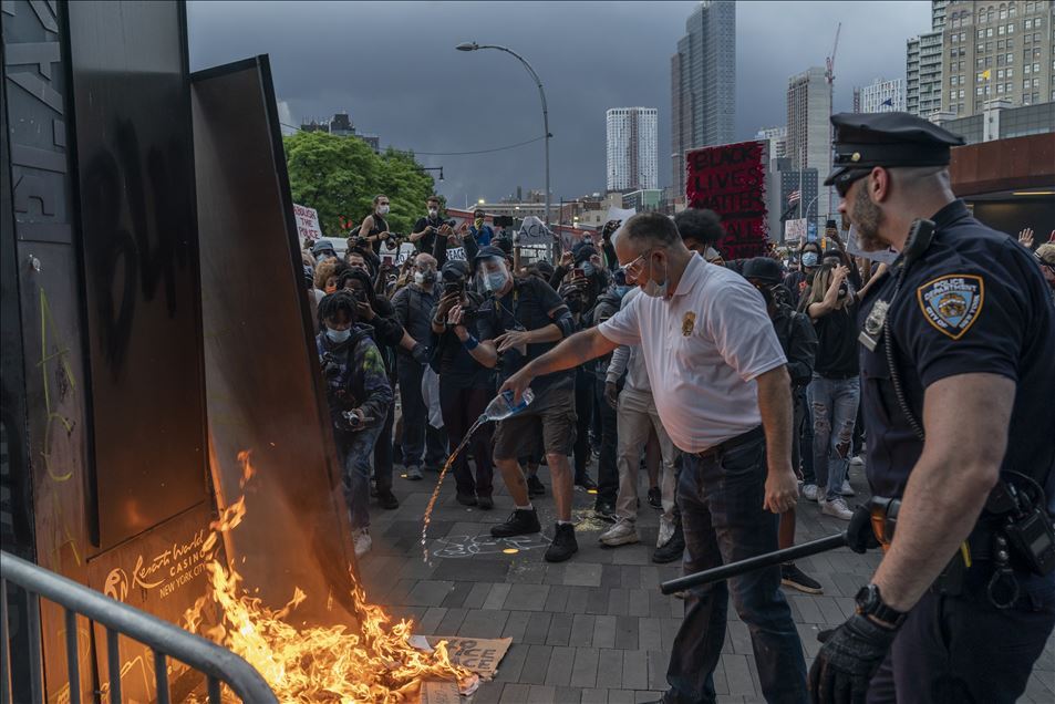 Violent protest against police killing of George Floyd in NYC