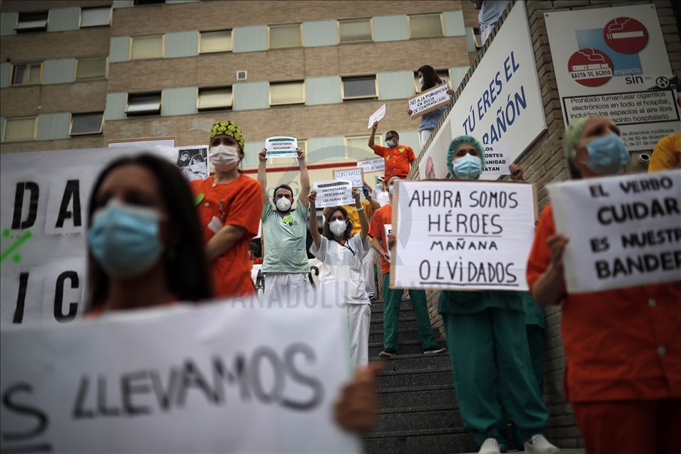 تظاهرات کارکنان بهداشت و درمان در اسپانیا