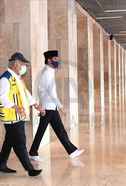 Jokowi tinjau Masjid Istiqlal dalam rangka kesiapan kenormalan baru