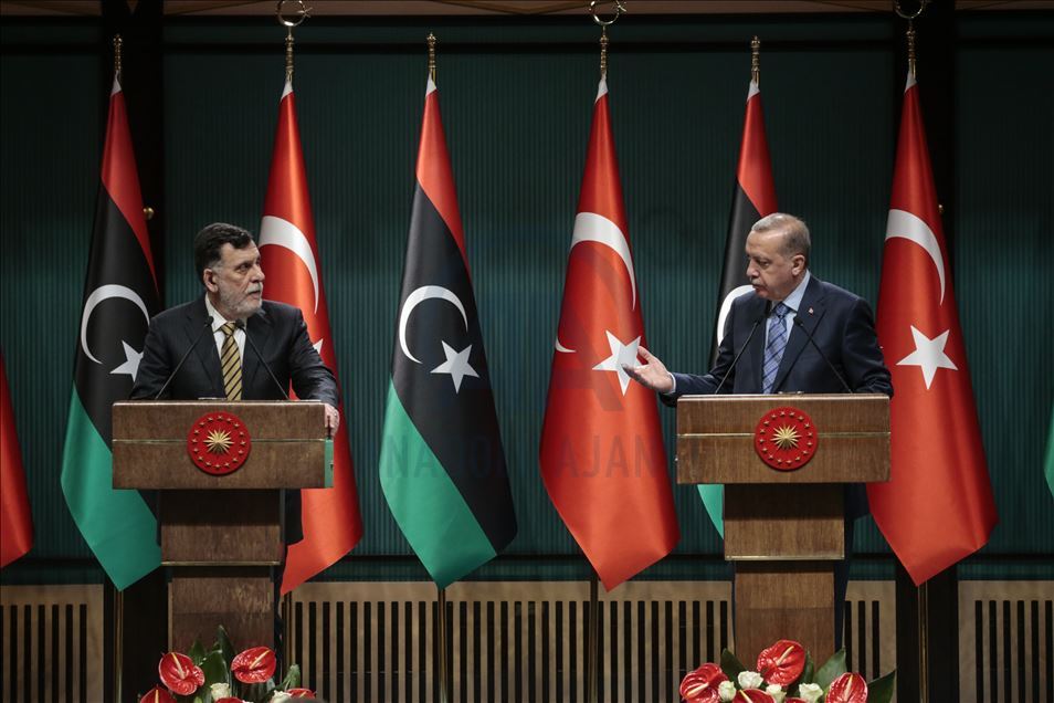 Cumhurbaşkanı Erdoğan, Libya Başbakanı Serrac ile bir araya geldi
