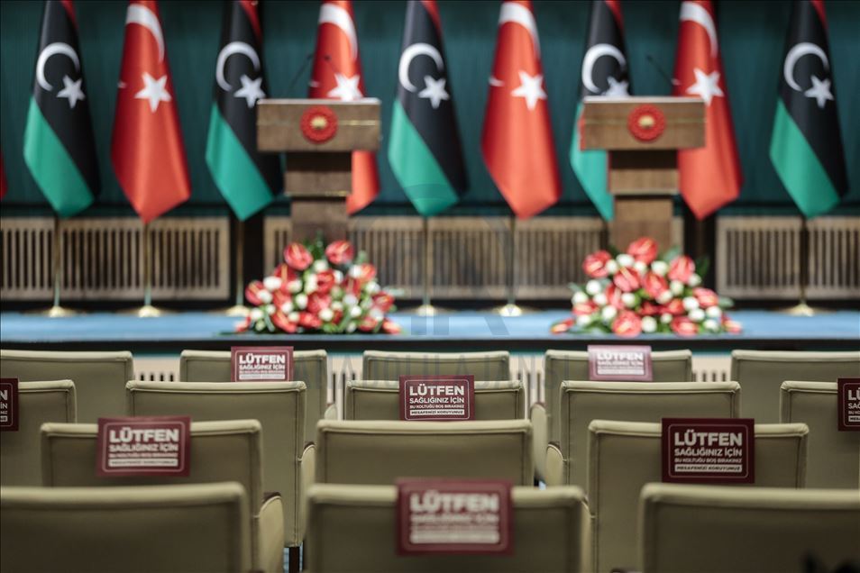 Cumhurbaşkanı Erdoğan, Libya Başbakanı Serrac ile bir araya geldi