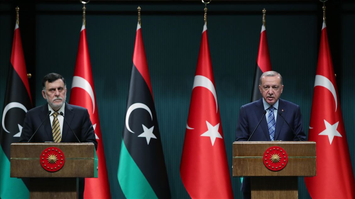 نشست خبری مشترک رئیس جمهور ترکیه با نخست وزیر لیبی در آنکارا