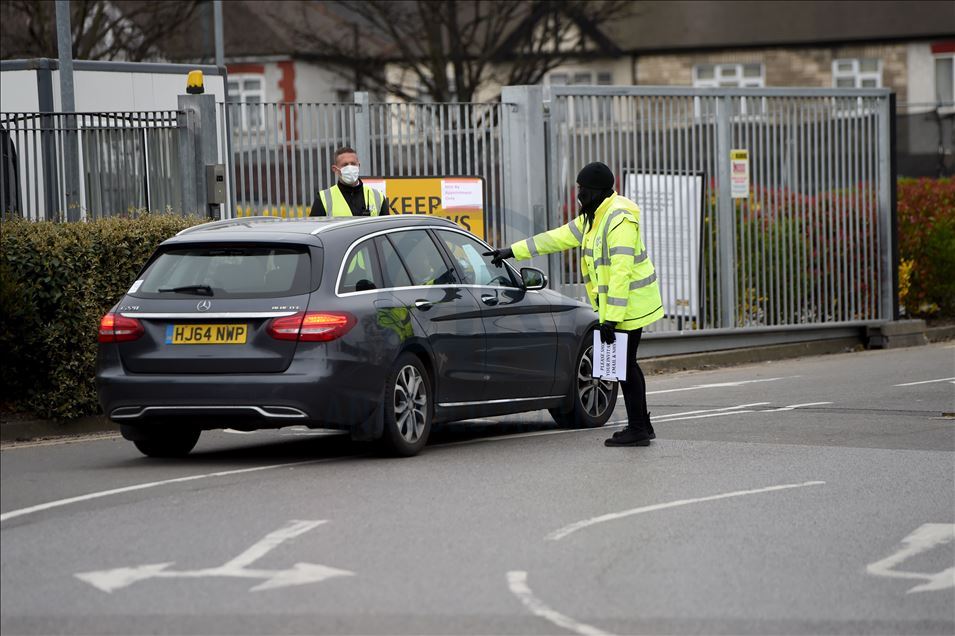 LONDON, UNITED KINGDOM - APRIL 03: NHS staff being tested for Covid-19 at a drive-through facility at IKEA Wembley