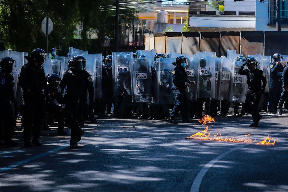 Protest against police brutality in Mexico City