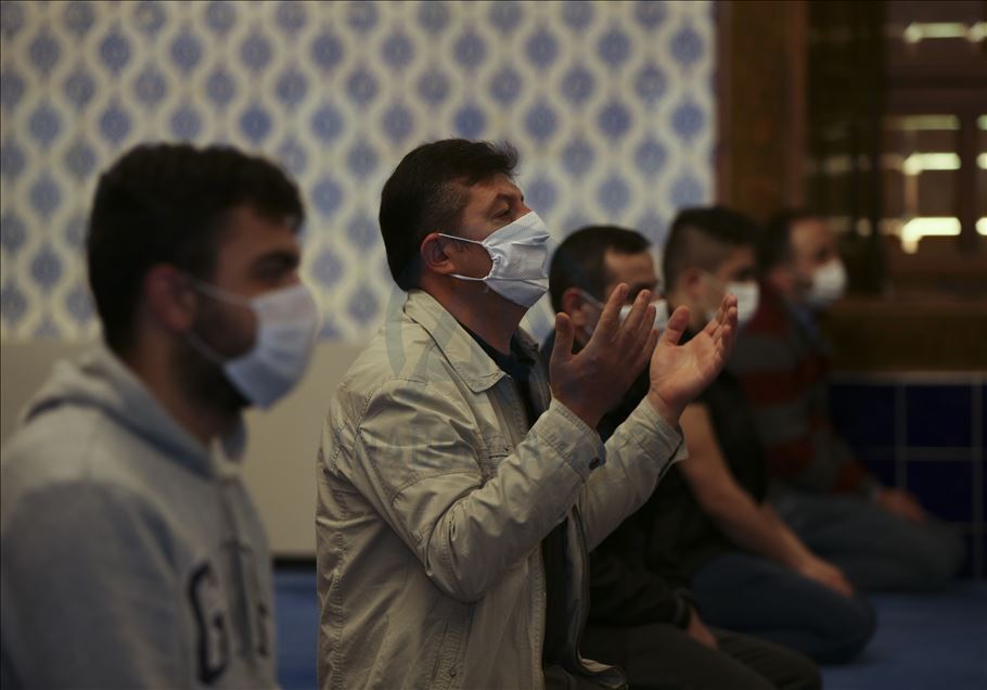 First dawn prayer in Haci Bayram Veli Mosque after COVID-19 restrictions eased