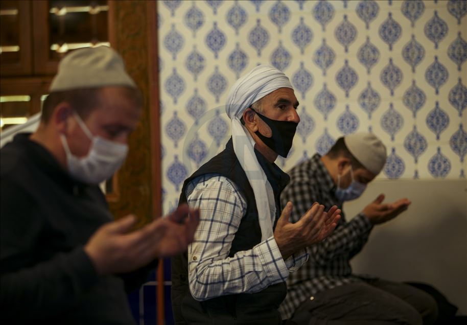 First dawn prayer in Haci Bayram Veli Mosque after COVID-19 restrictions eased