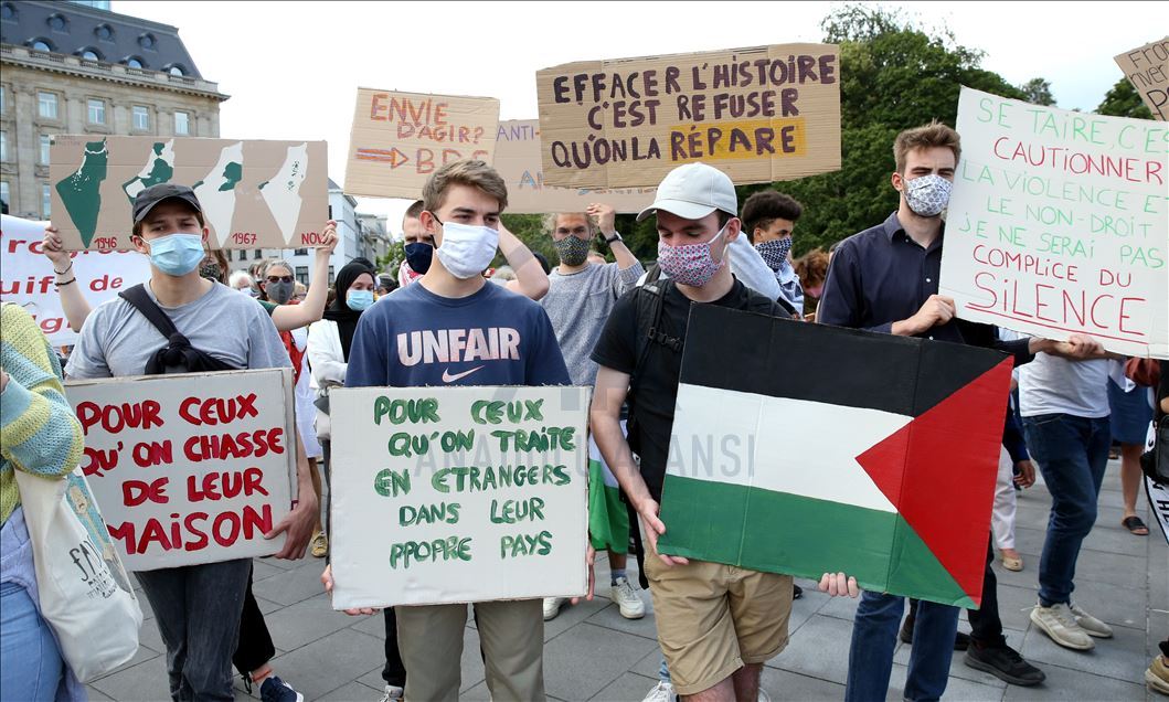 İsrail'in "ilhak" planı Belçika'da protesto edildi 