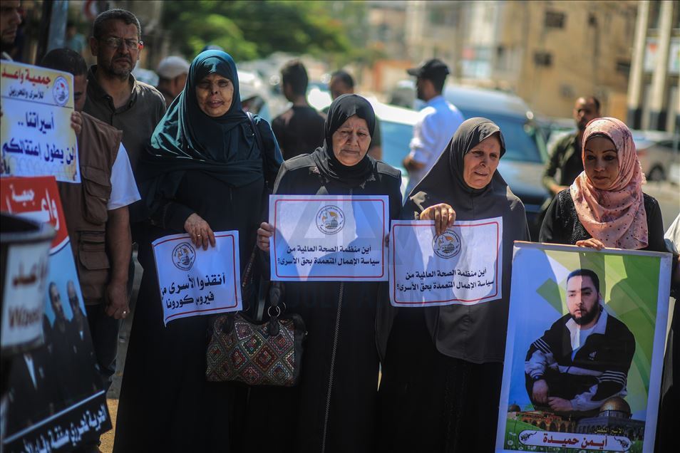 تظاهرات مردم غزه در حمایت از اسرای فلسطینی در بند اسرائیل