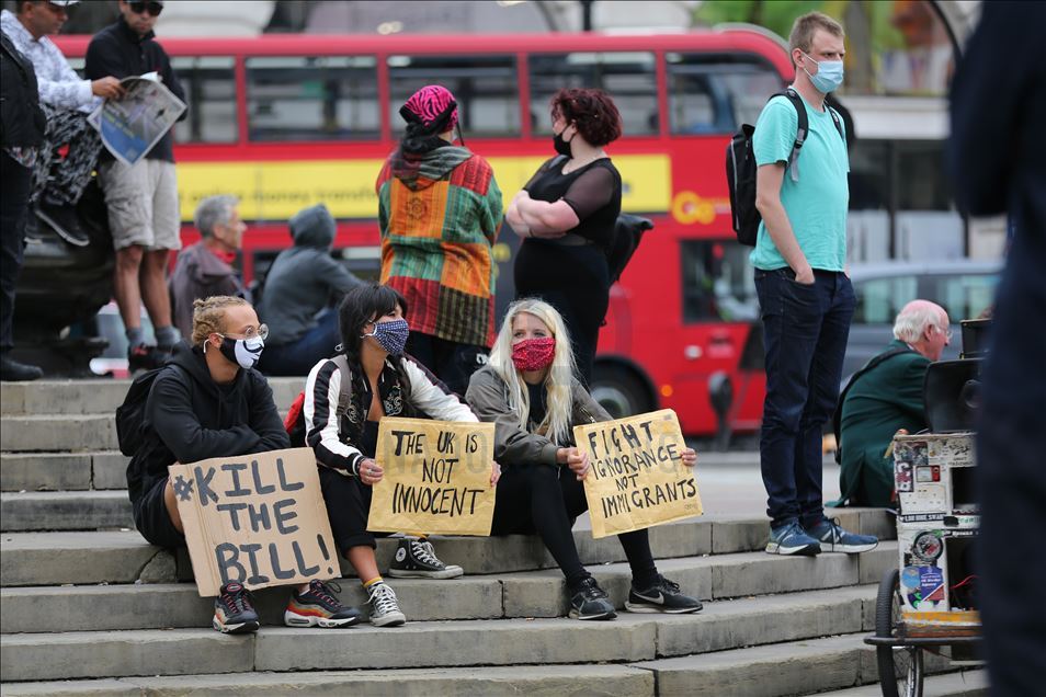 Demonstrasi RUU imigrasi baru pemerintah Inggris di London