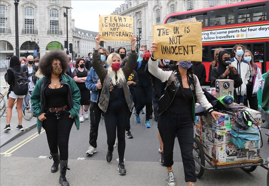 Demonstrasi RUU imigrasi baru pemerintah Inggris di London