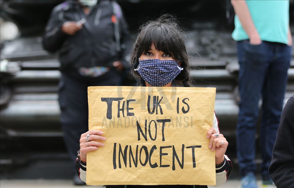 Demonstrasi RUU imigrasi baru pemerintah Inggris di London
