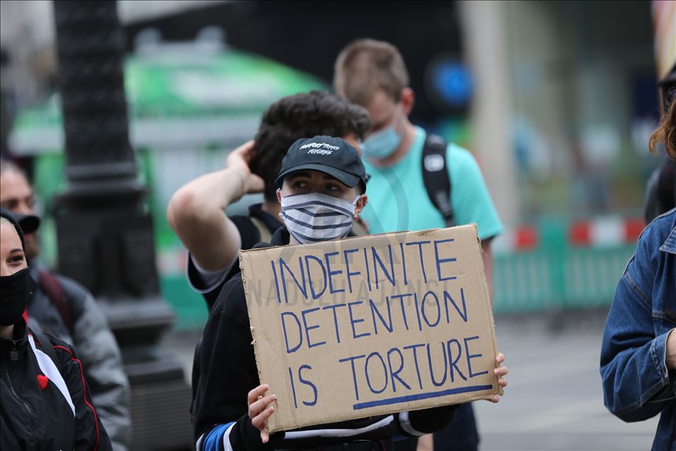 Demonstrasi RUU imigrasi baru pemerintah Inggris di London