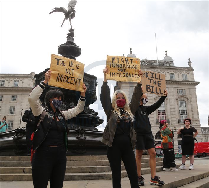 Demonstrasi RUU imigrasi baru pemerintah Inggris di London