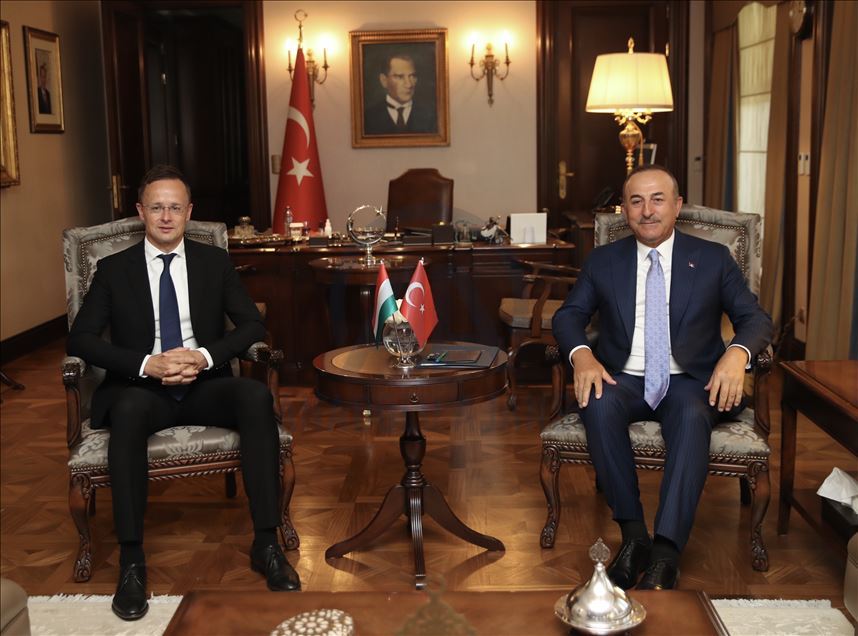 دیدار چاووش‌اوغلو با وزیر امور خارجه و تجارت خارجی مجارستان در آنکارا